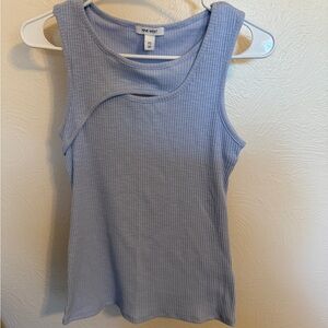 Like new Nine West Light Blue Ribbed Tank Top Size XS. Works as Small also.